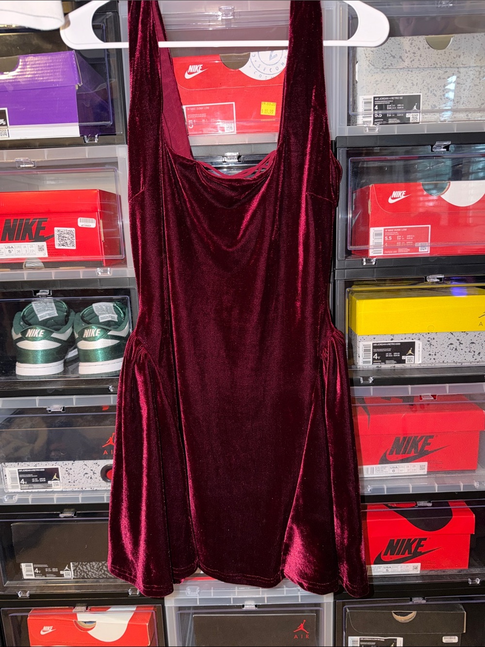 Velvet Burgundy Mini Dress